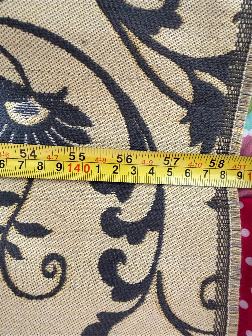 Upholstery Cloth Dark Brown Floral Scroll Print